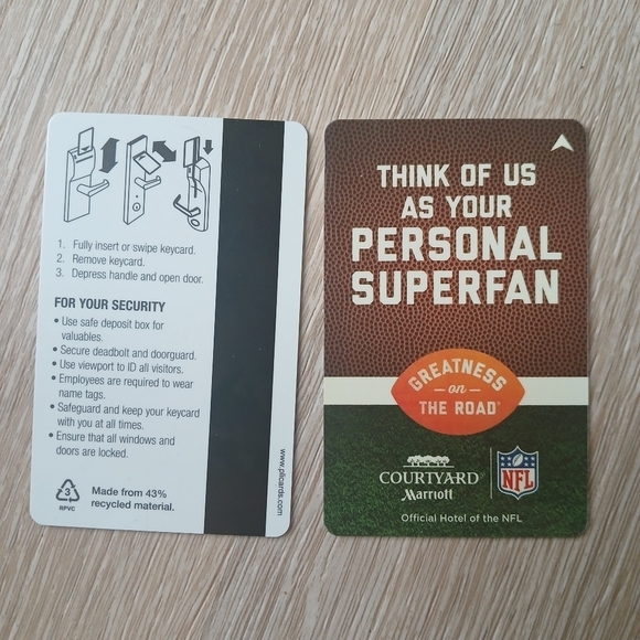 Courtyard by Marriott Hotel Key Card NFL Partnership Greatness on the Road Lot - Picture 6 of 9